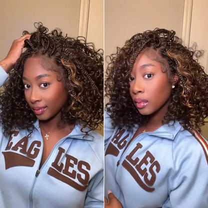✨13x6 HD Lace Boho Braids Wig | Glueless Wear & Go Water Wave