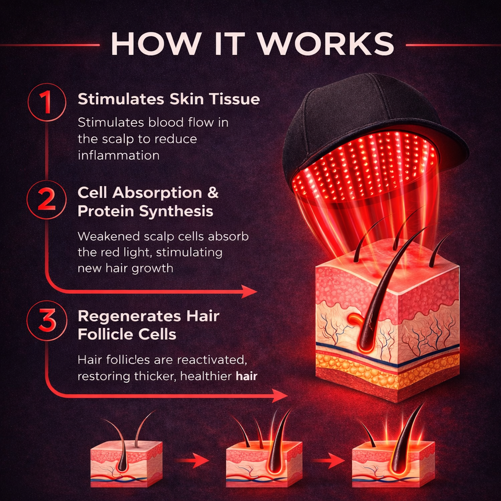 Stop Hair Thinning – Red Light Regrowth Cap