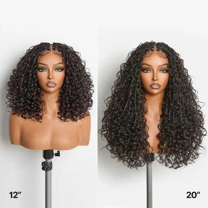 ✨13x6 HD Lace Boho Braids Wig | Glueless Wear & Go Water Wave