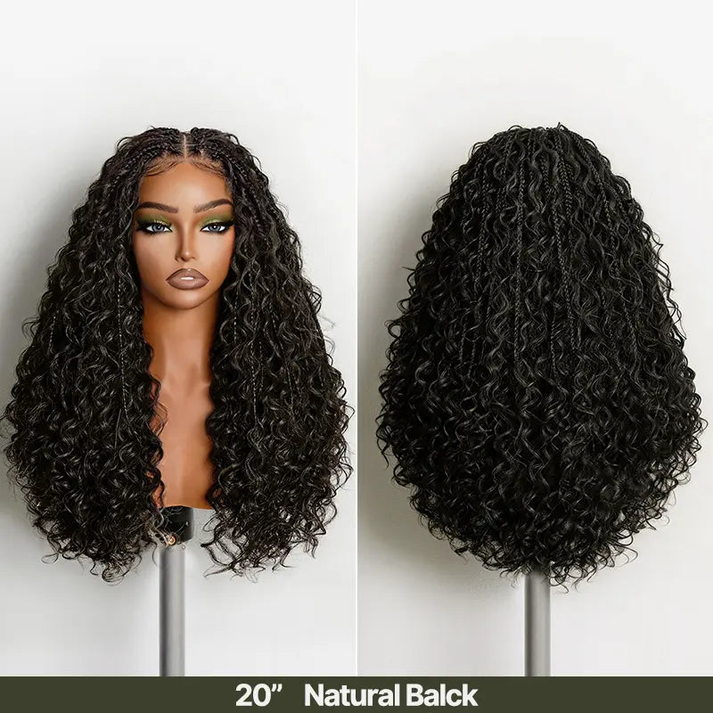 ✨13x6 HD Lace Boho Braids Wig | Glueless Wear & Go Water Wave